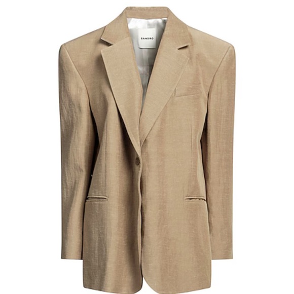 Sandro Paris Linen Blend Suit Jacket Blazer – NWT – Size 38